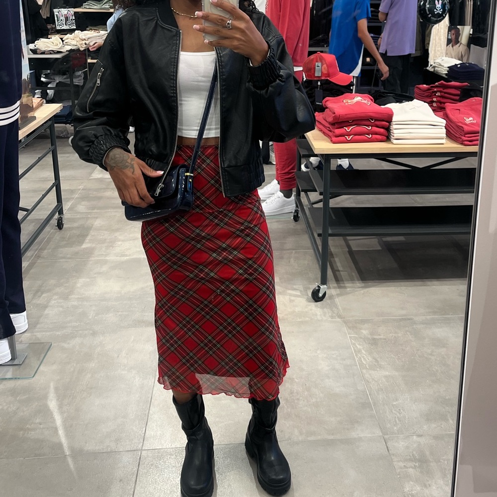 Plaid Red Skirt